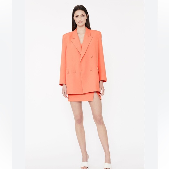 NWT Bardot SET Orange Fizz Oversized Blazer & Athena Mini Skirt Set M & S - Picture 4 of 12